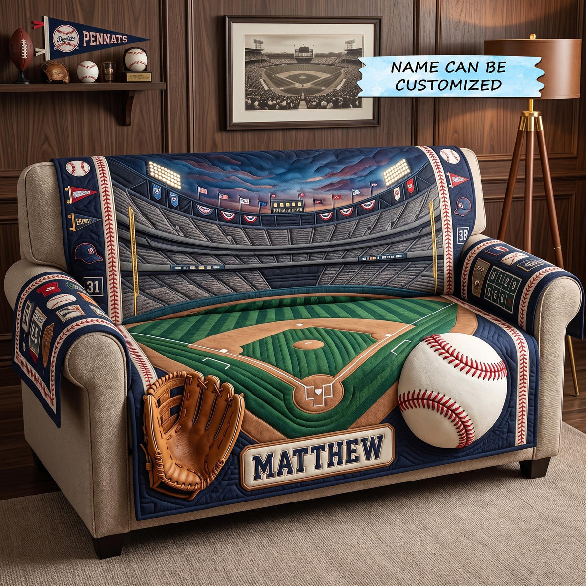 Baseball Spirit Qtcuz Sofa Cover