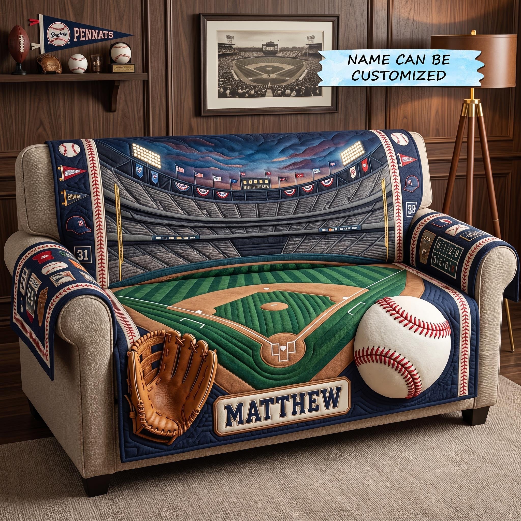 Baseball Spirit Qtcuz Sofa Cover