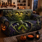 Green Ghoul Clawing Through the Dark Sofa Cover