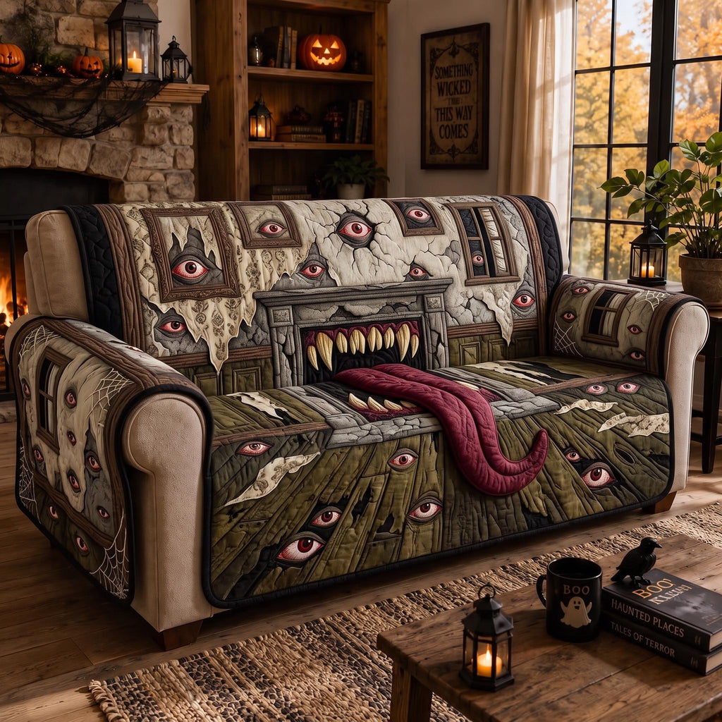 Pale Creature with a Long Red Tongue Sofa Cover
