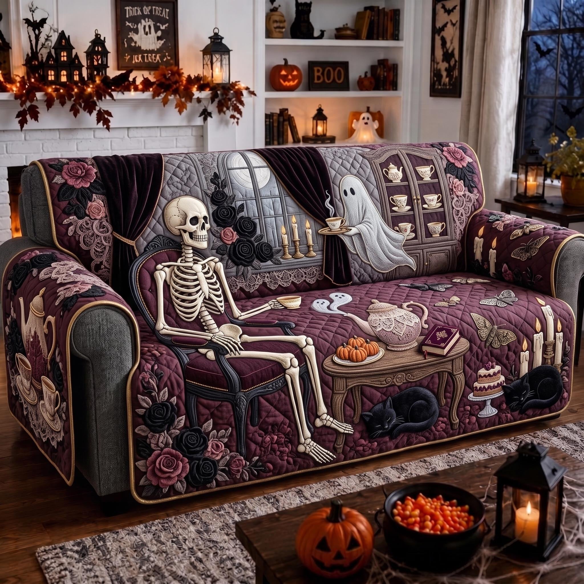 Skeleton Charm Sofa Cover