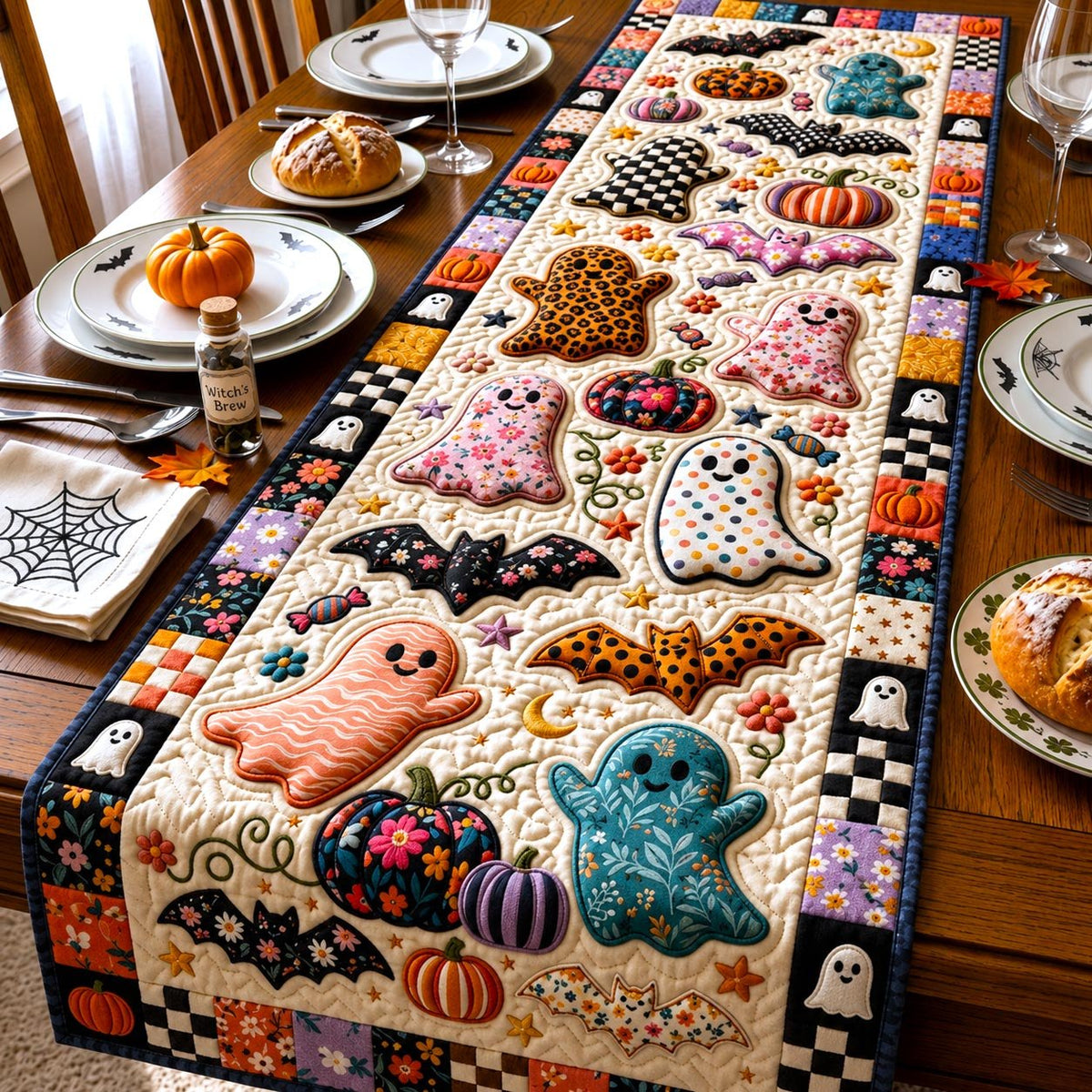Halloween Cookie Blocks Table Runner