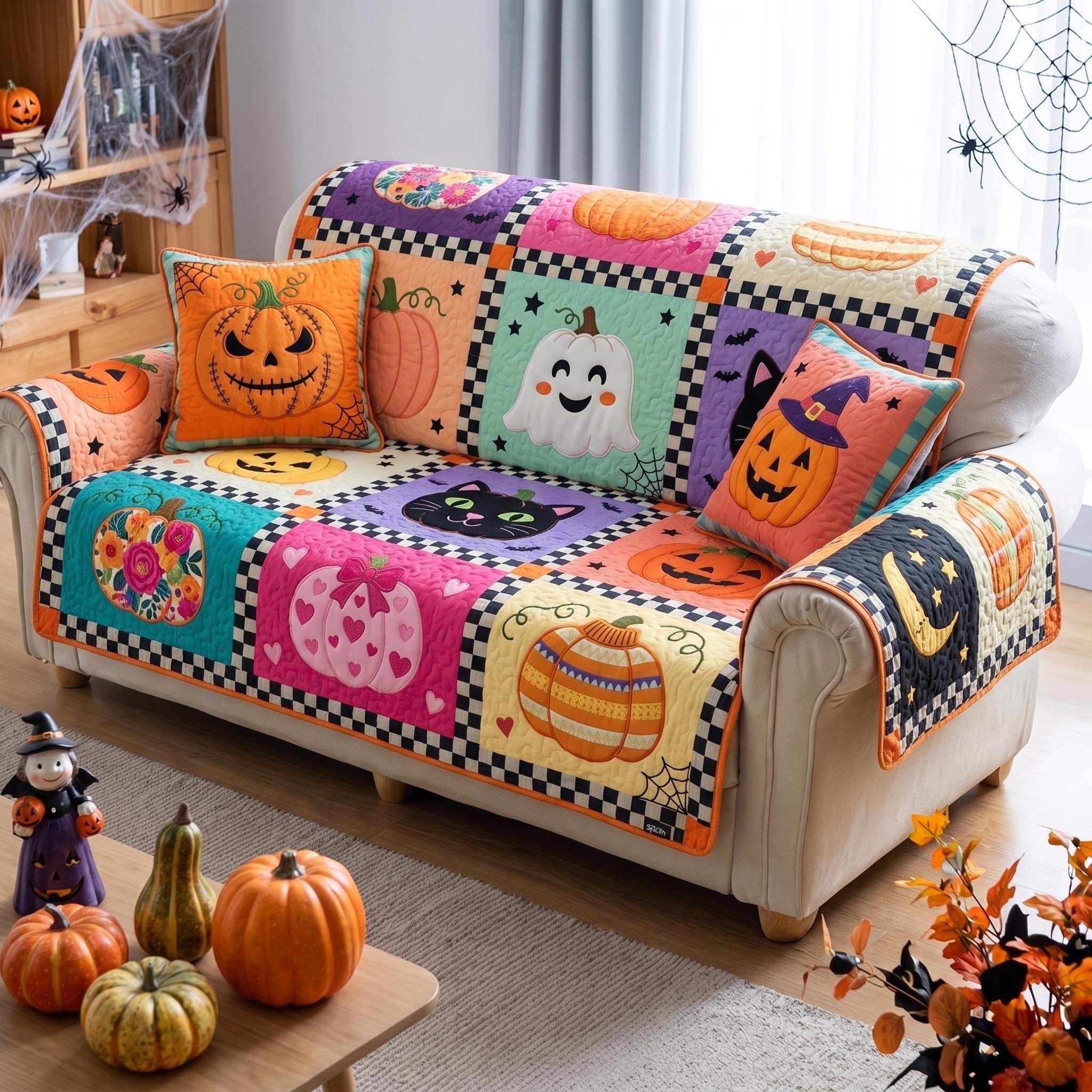 Pastel Pumpkin Sofa Cover