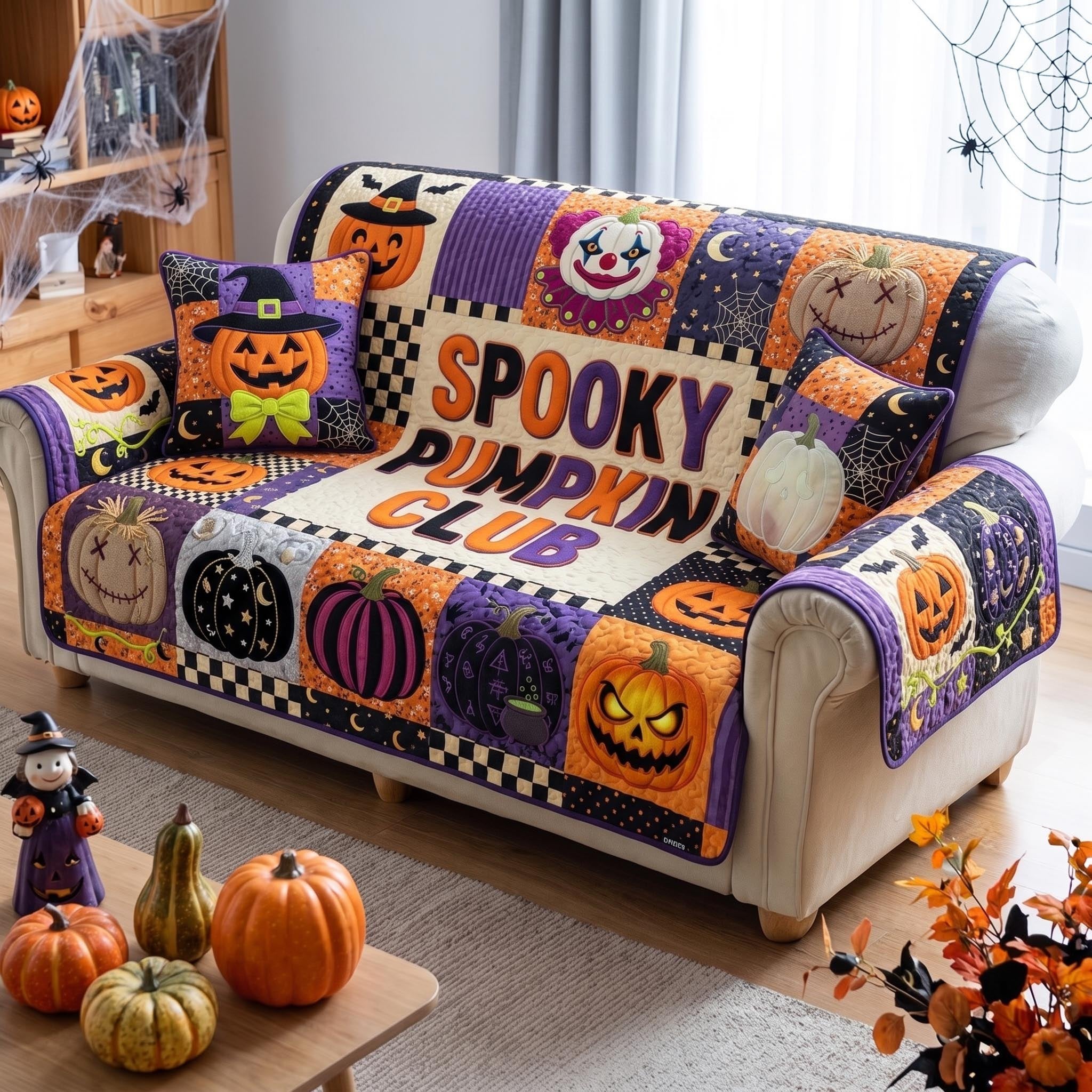 Spooky Pumpkin Sofa Cover