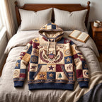 United States Eagle Crest Patchwork hoodie, all-over print