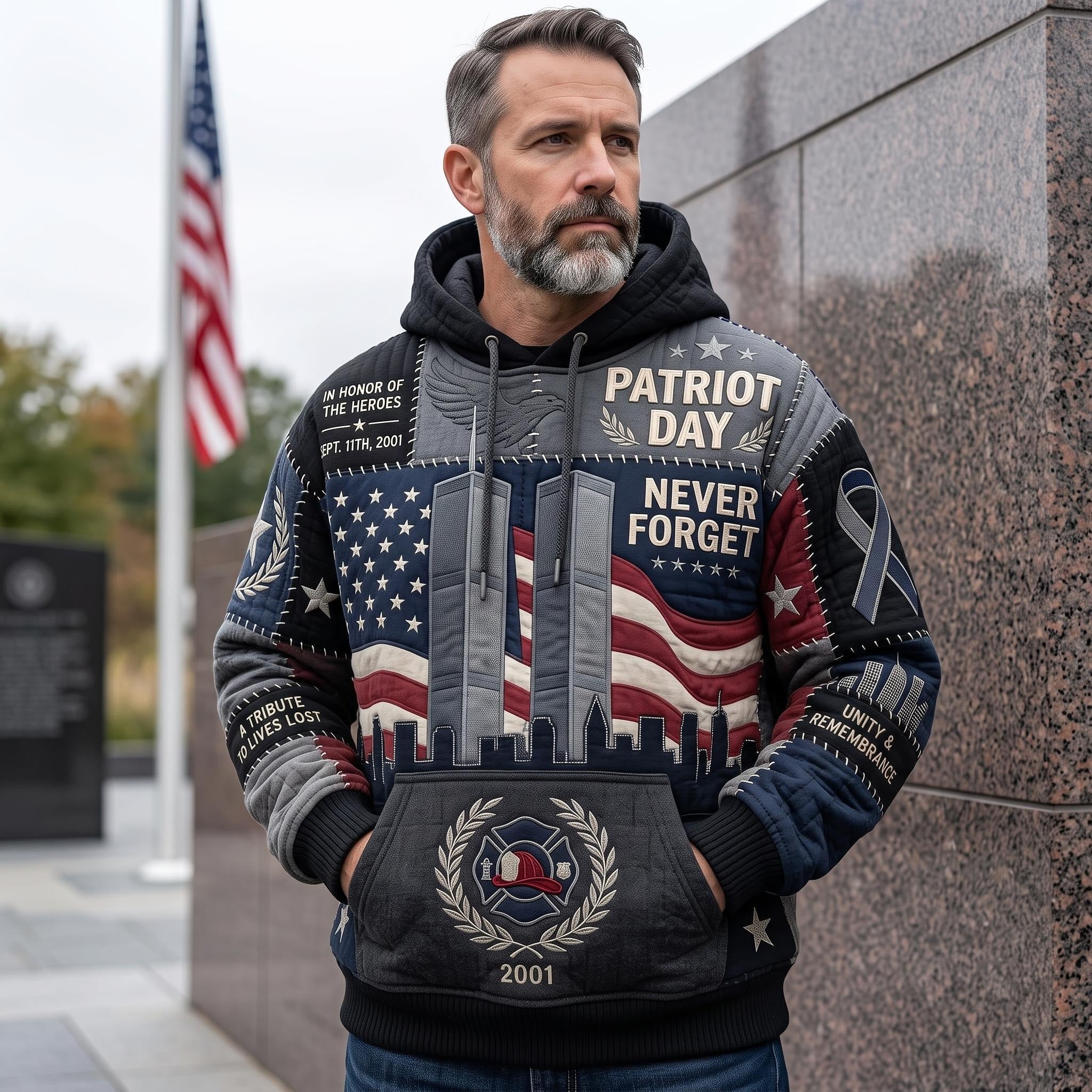 Patriot Day hoodie, all-over print