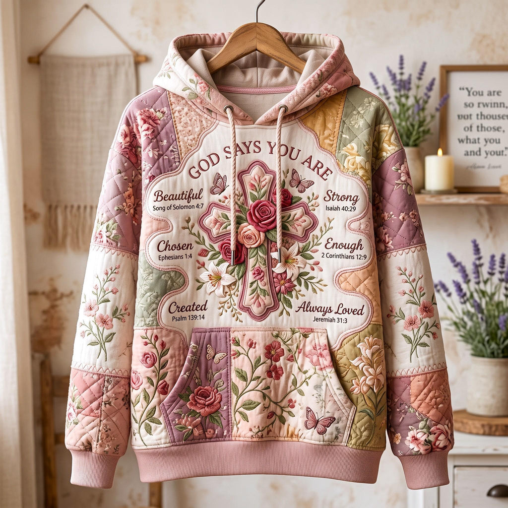 God Says You Are hoodie, all-over print
