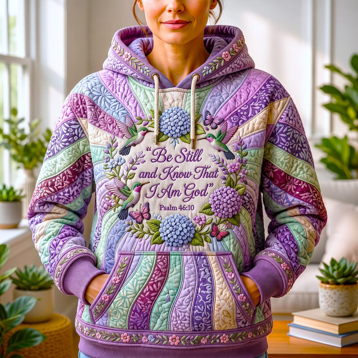 Be Still hoodie, all-over print