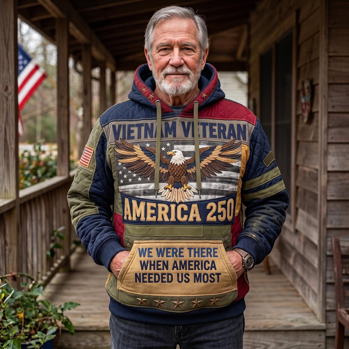 Veteran hoodie, all-over print