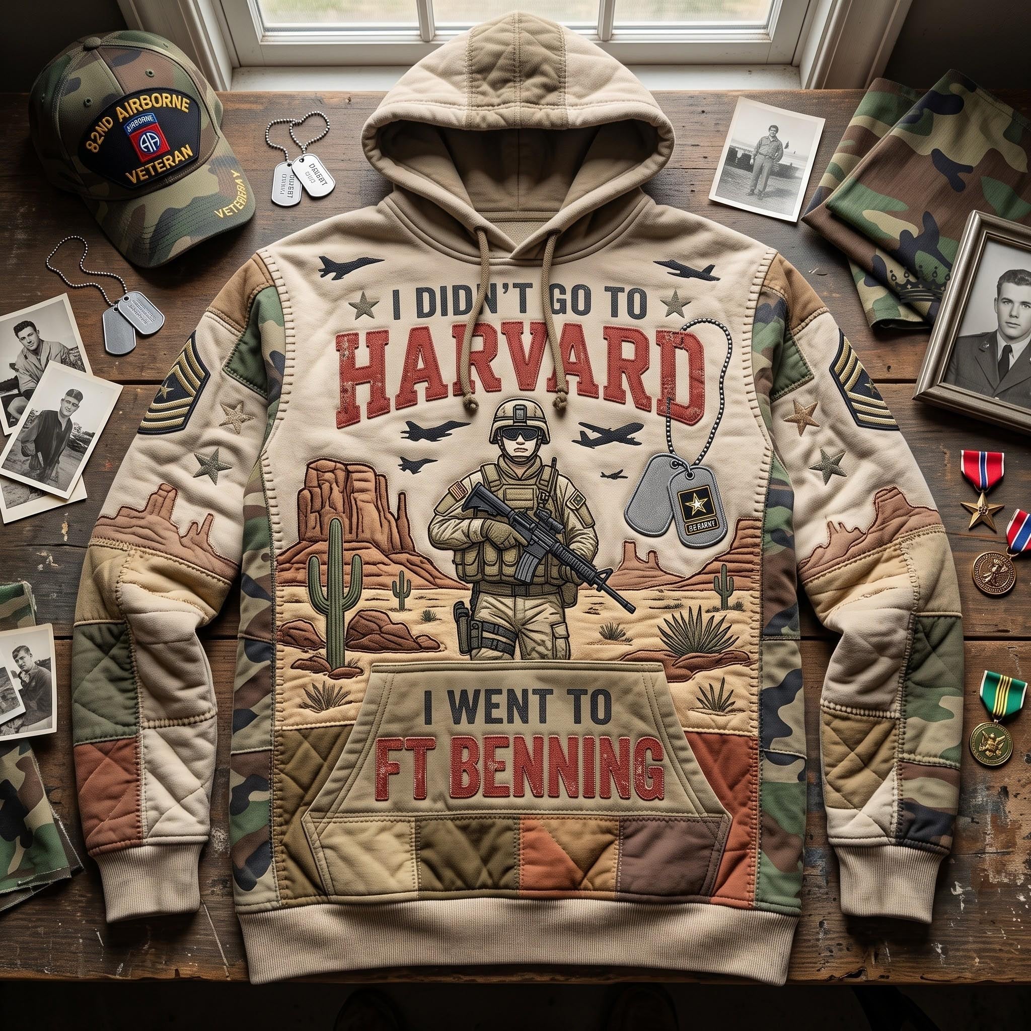 Fort Benning hoodie, all-over print