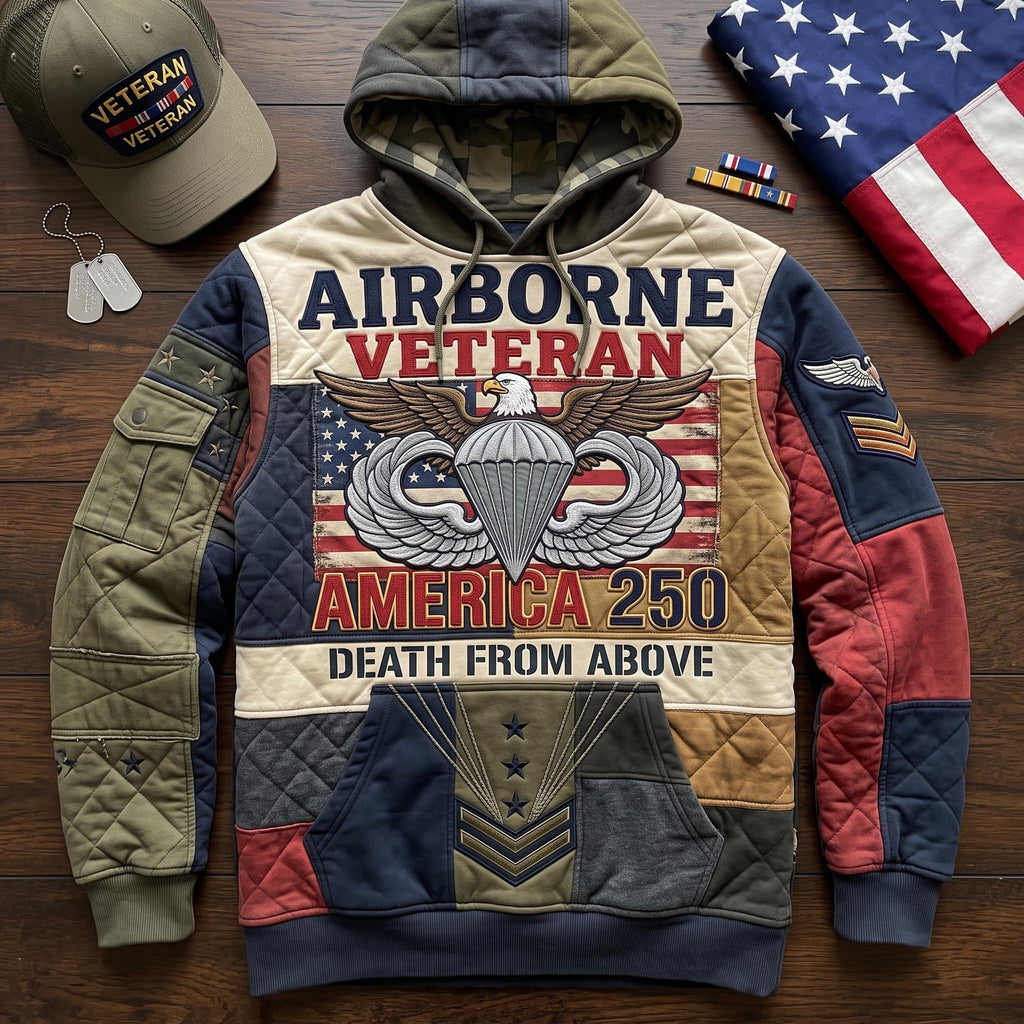 Airborne Veteran hoodie, all-over print