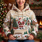 Santa Village hoodie, all-over print