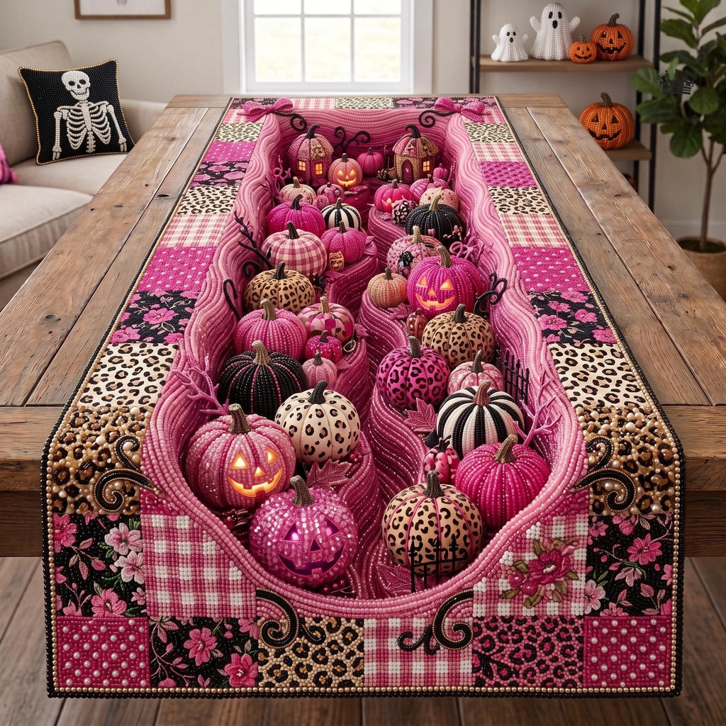 Pink Pumpkin Table Runner