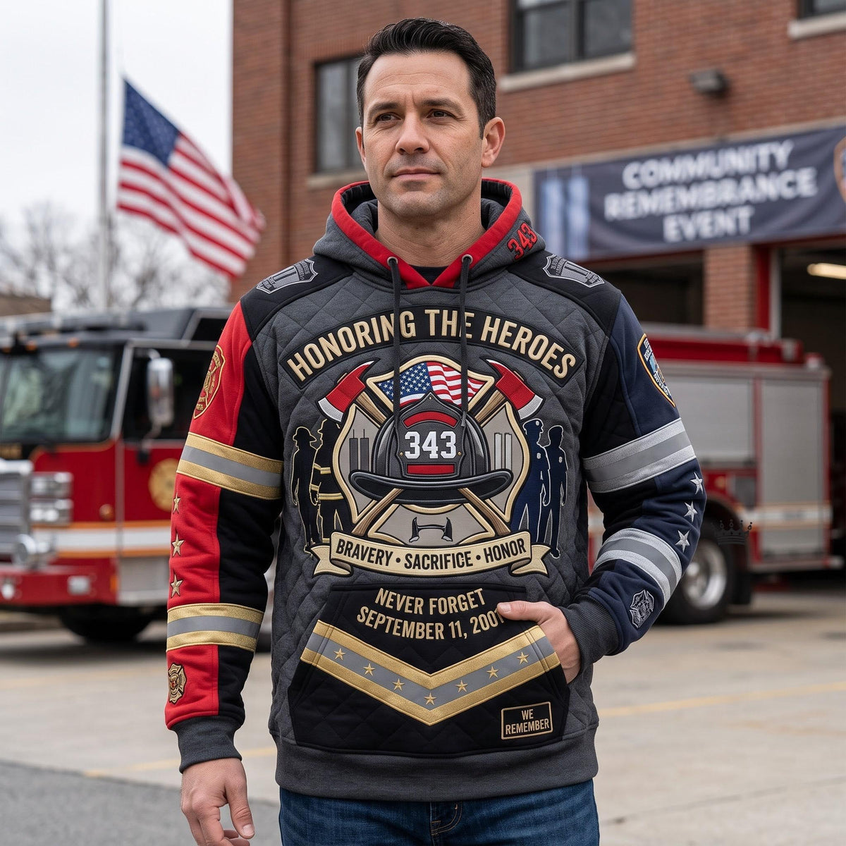 Hero Tribute hoodie, all-over print