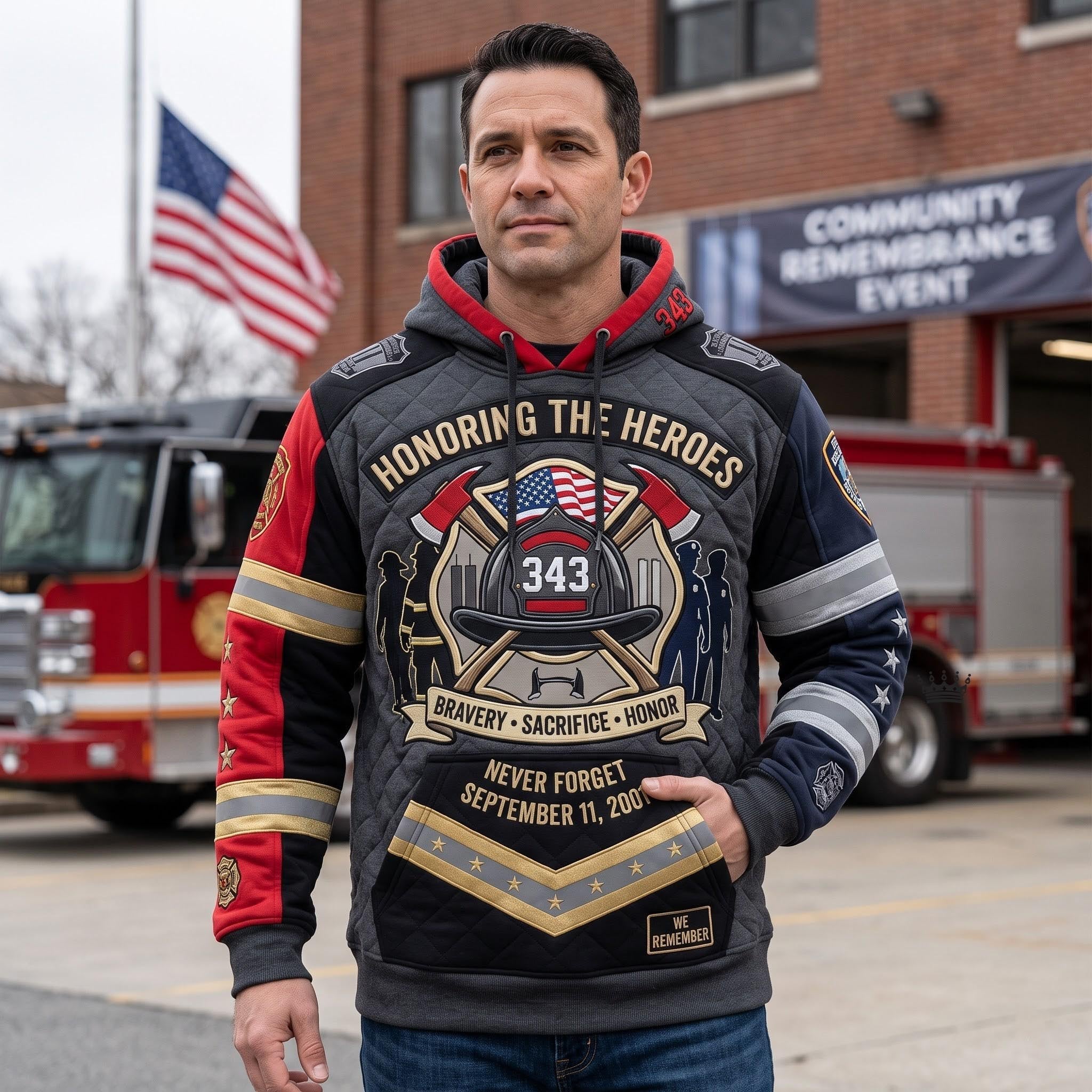 Hero Tribute hoodie, all-over print
