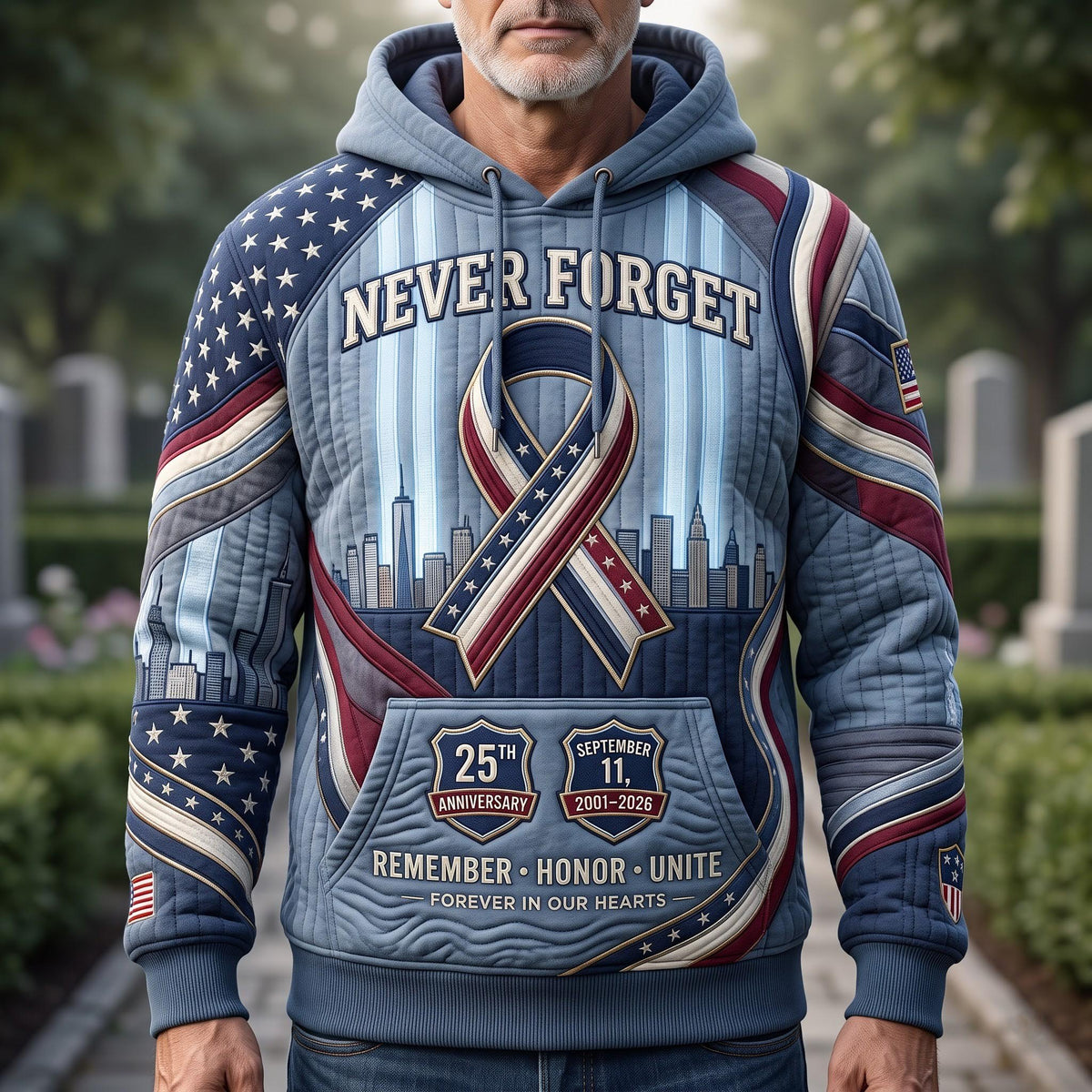 Freedom Ribbon hoodie, all-over print
