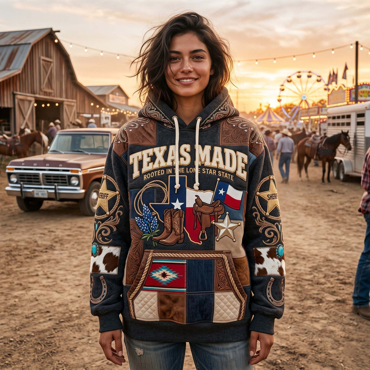 Texas Made hoodie, all-over print