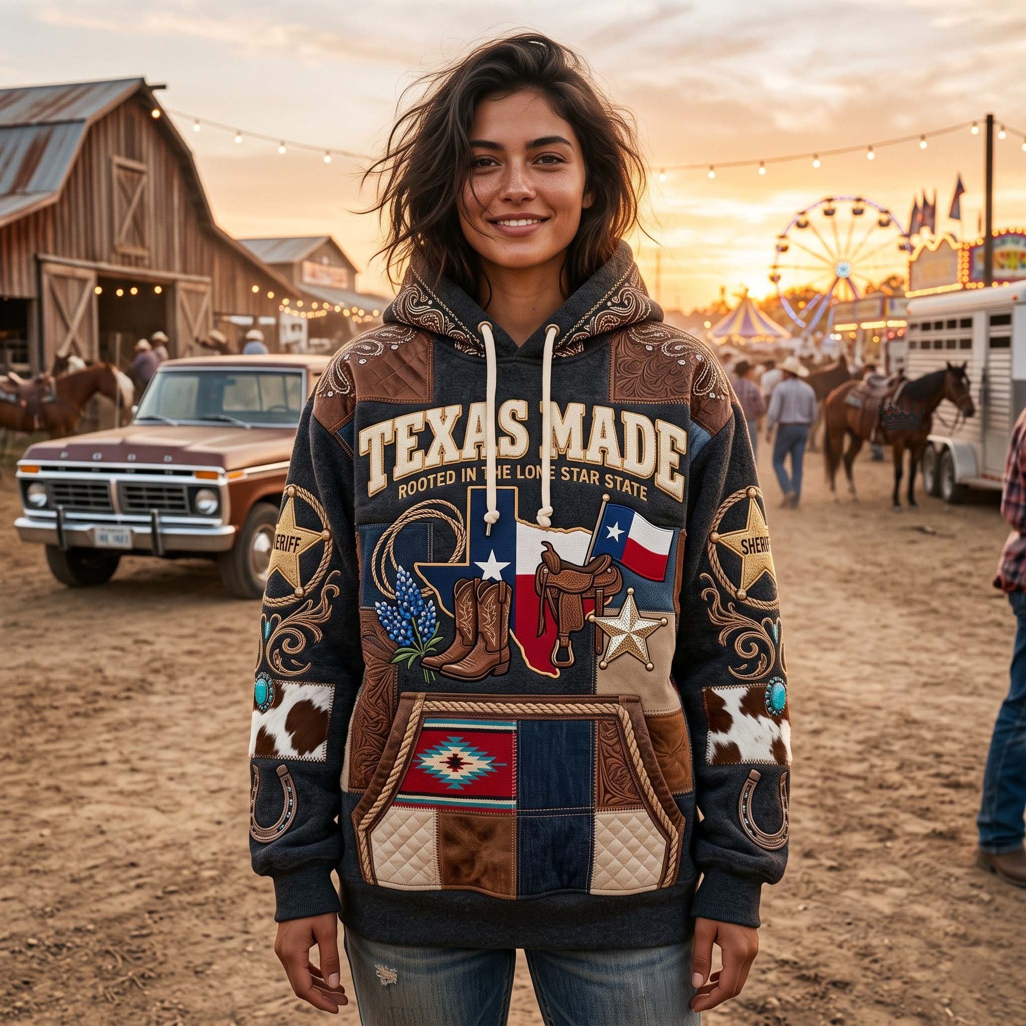 Texas Made hoodie, all-over print