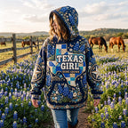 Texas Girl hoodie, all-over print
