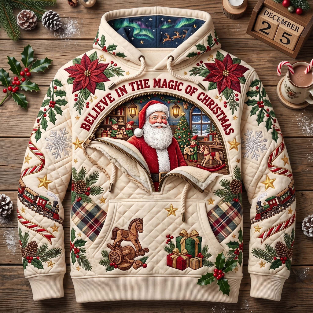 Believe Christmas hoodie, all-over print