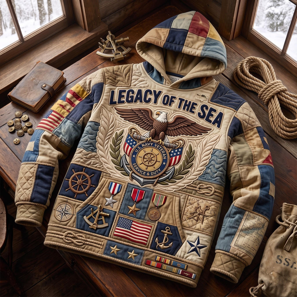 Legacy of the Sea Eagle and Flag hoodie, all-over print