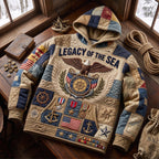 Legacy of the Sea Eagle and Flag hoodie, all-over print