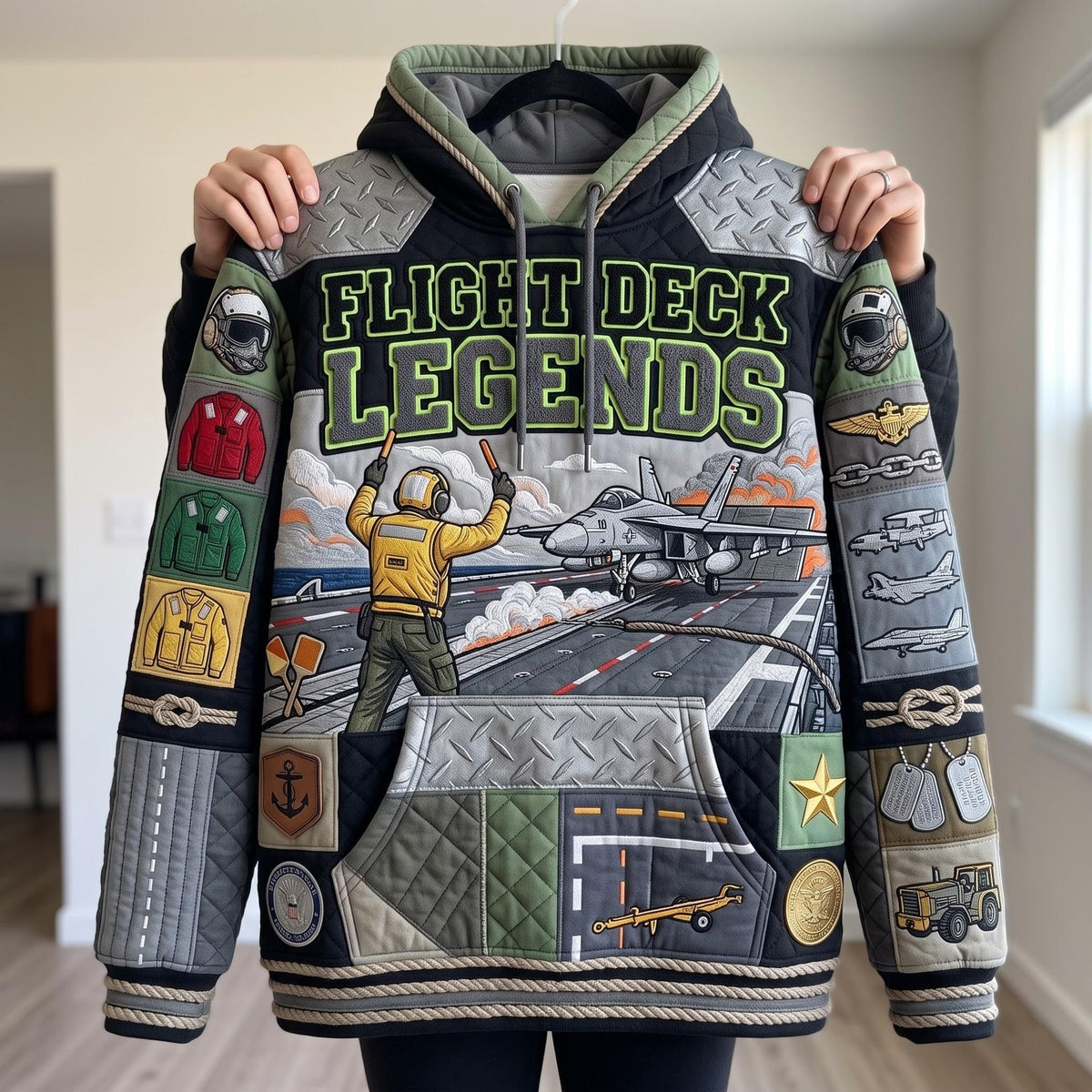 Flight Deck Legends Carrier Scene hoodie, all-over print