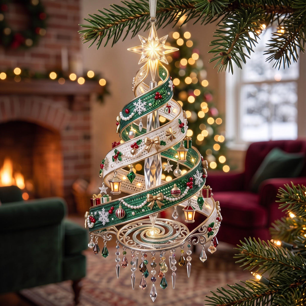 Spiral Tree Christmas Ornament
