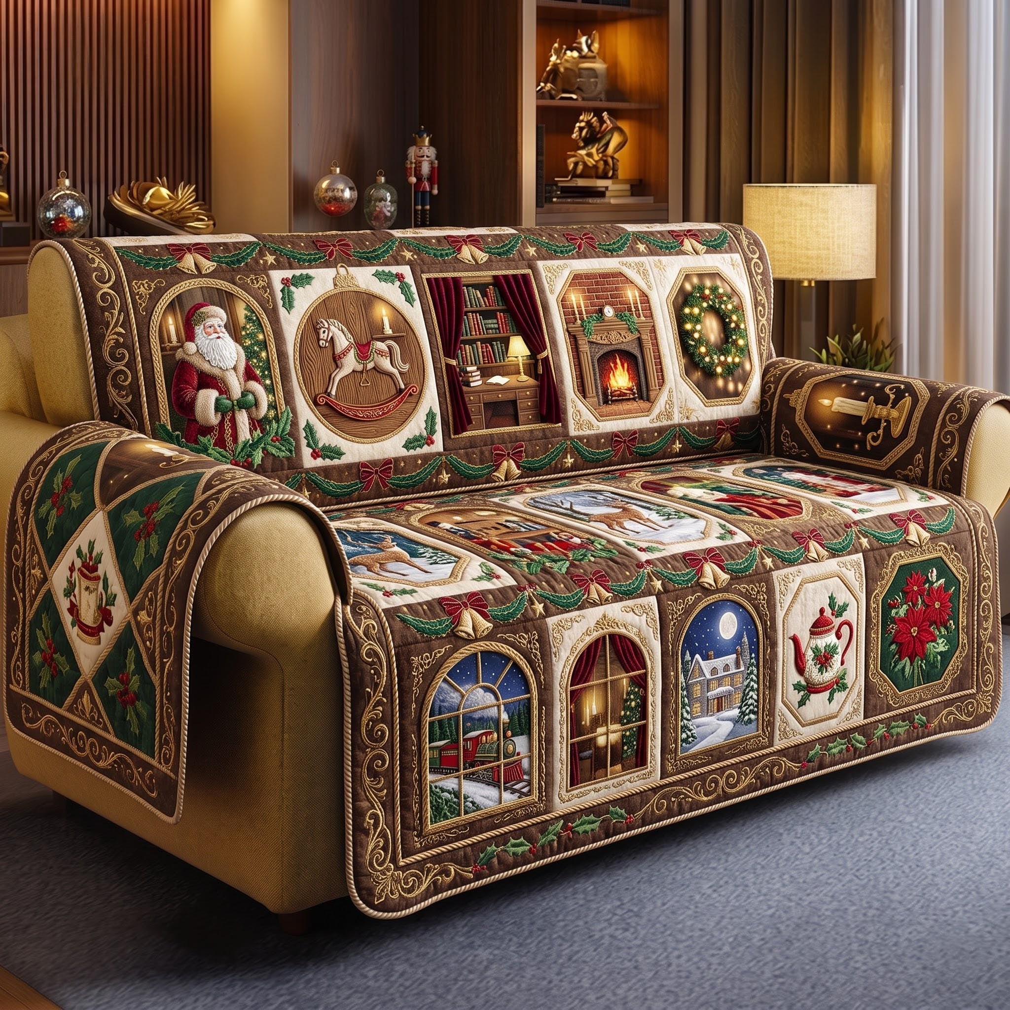 Christmas Gallery Sofa Cover
