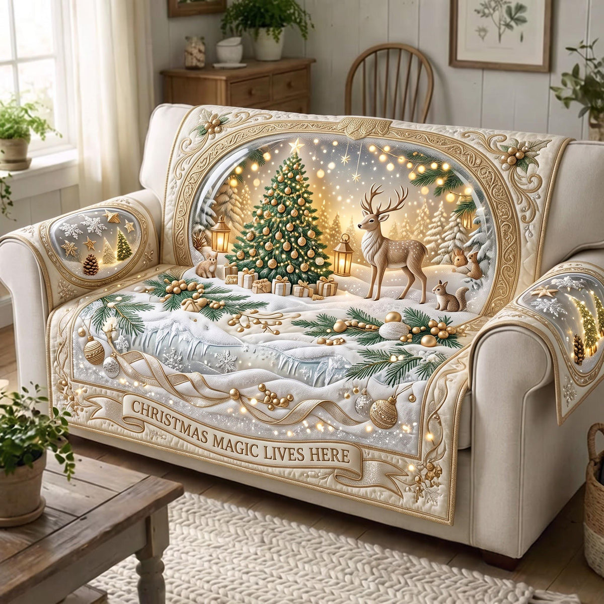 Christmas Magic Lives Here Sofa Cover