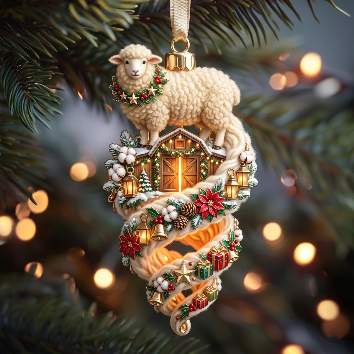 Lamb Lantern Christmas Ornament