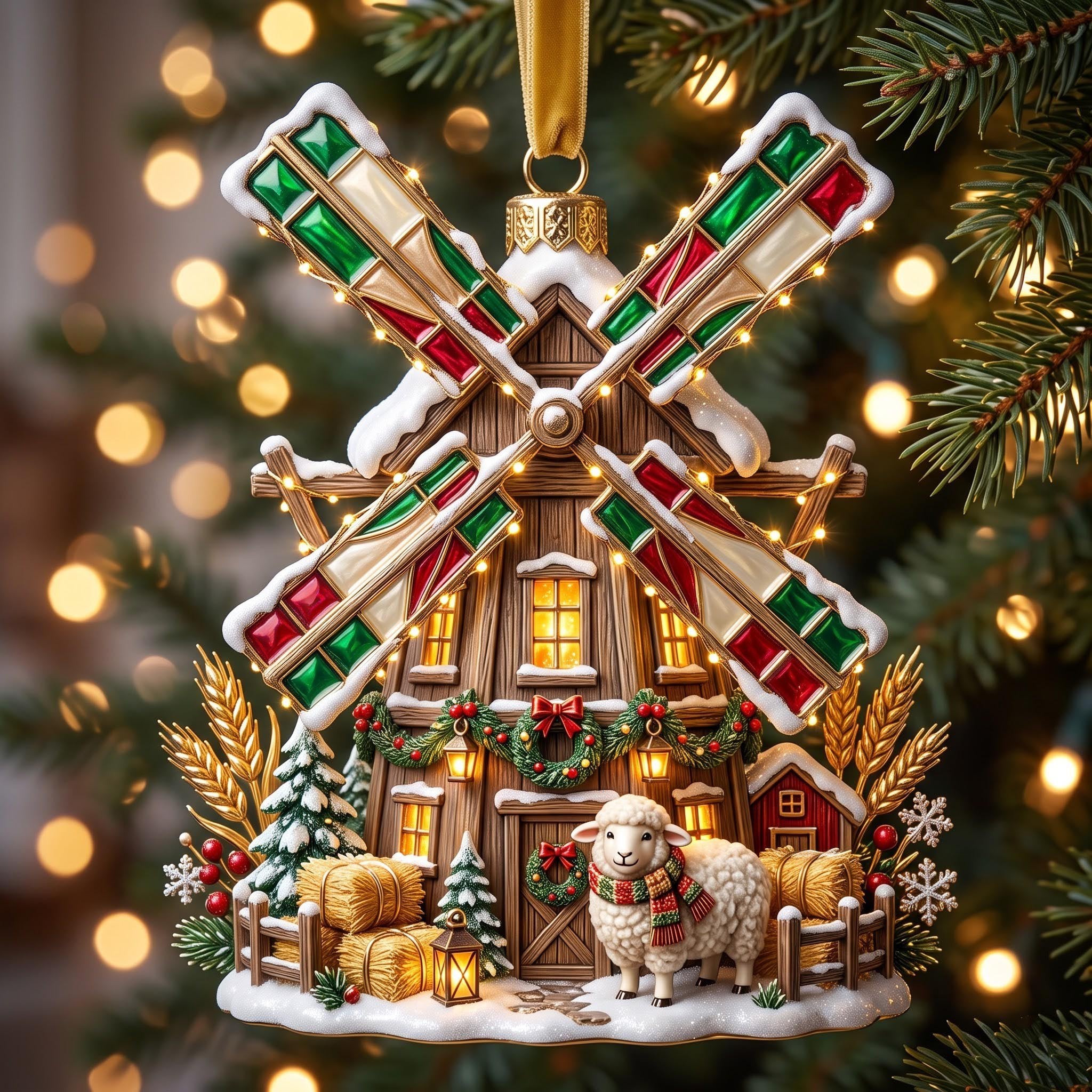 Farm Windmill Christmas Ornament