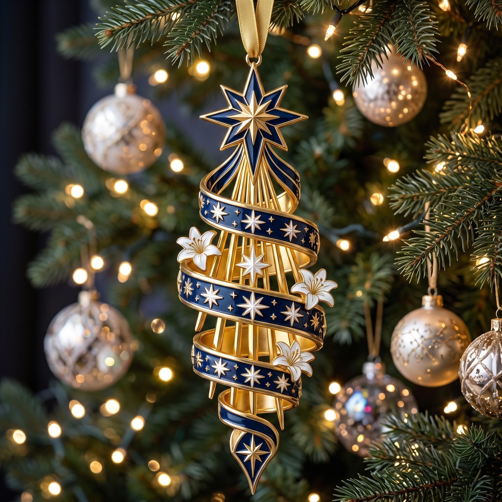 Patriot Spiral Christmas Ornament