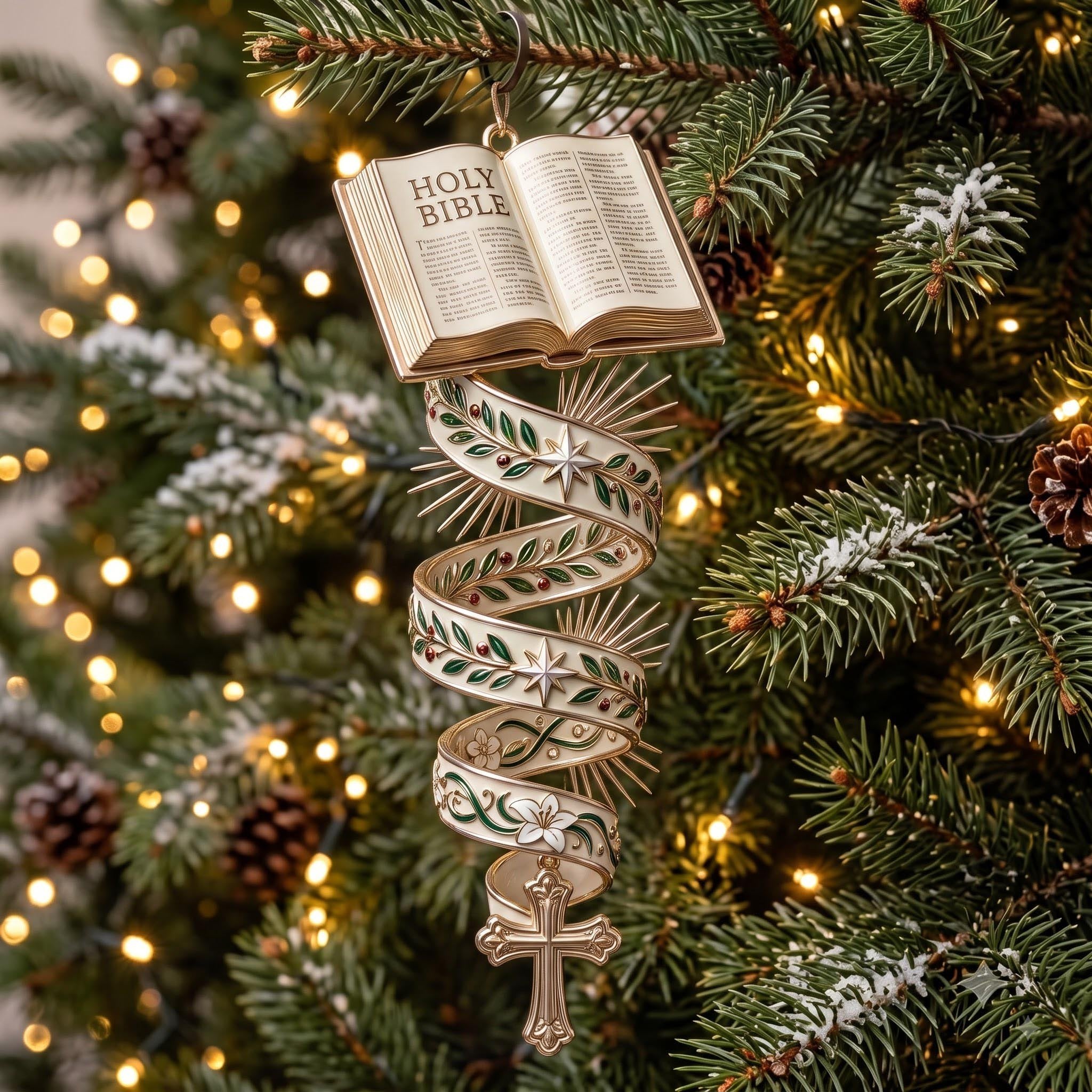 Bible Spiral Christmas Ornament