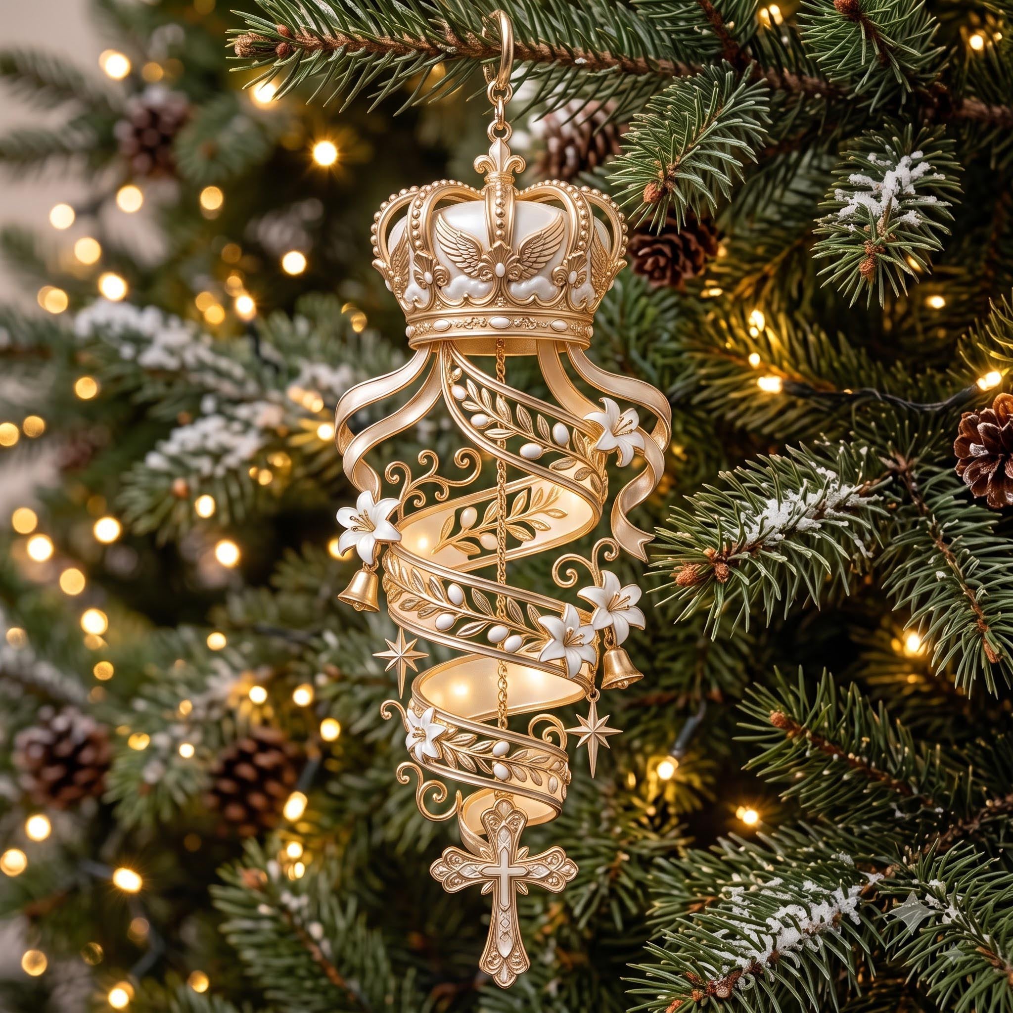 Crown Spiral Christmas Ornament