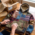 Patriot Patchwork hoodie, all-over print
