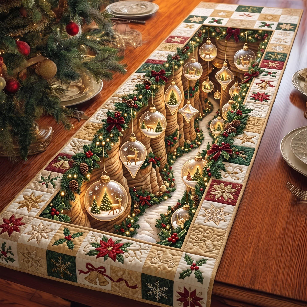 Candle Hollow Table Runner