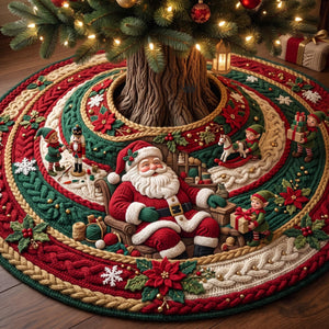 Santa Spiral Christmas Tree Skirt - Made to Order