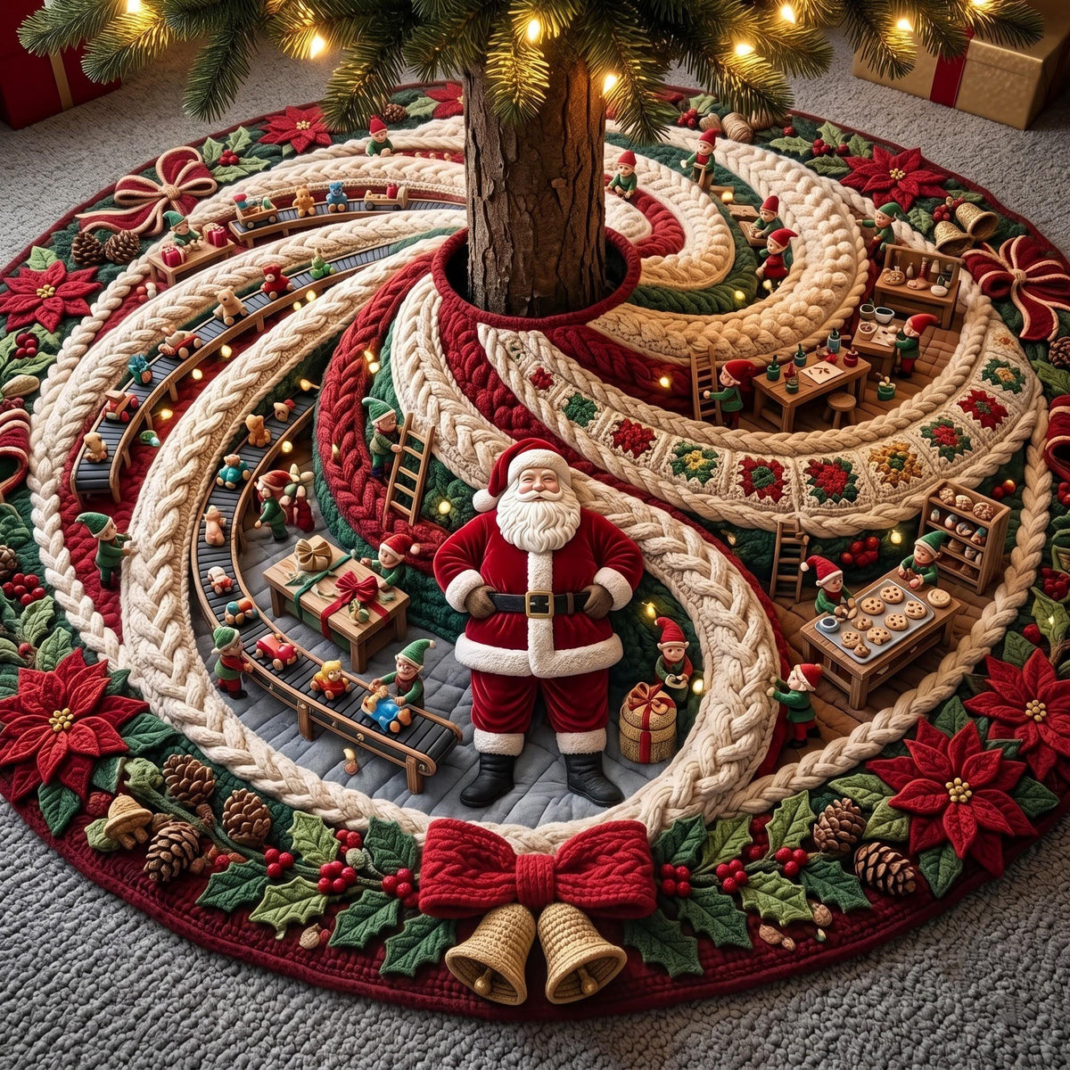 Noel Spiral Christmas Tree Skirt