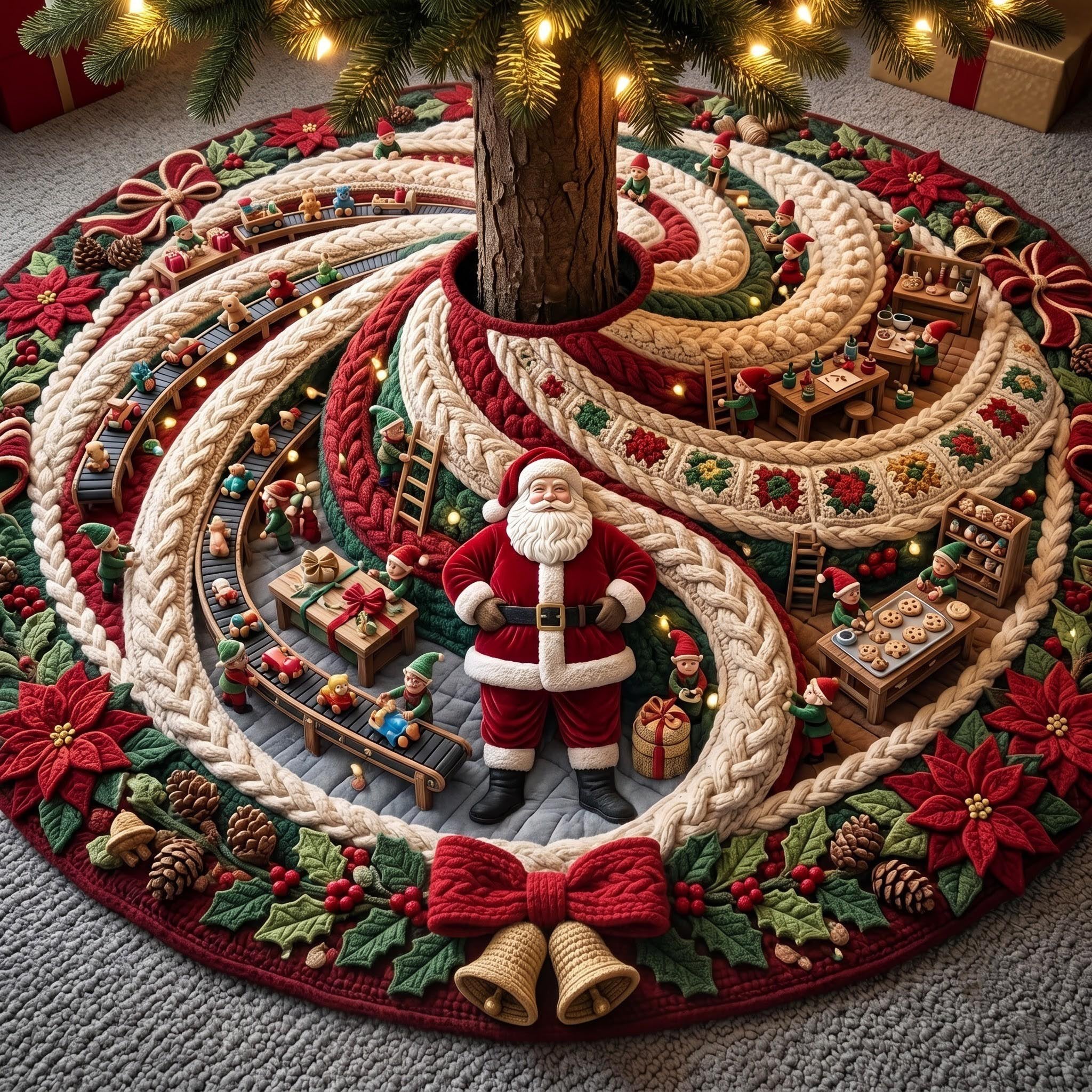 Noel Spiral Christmas Tree Skirt