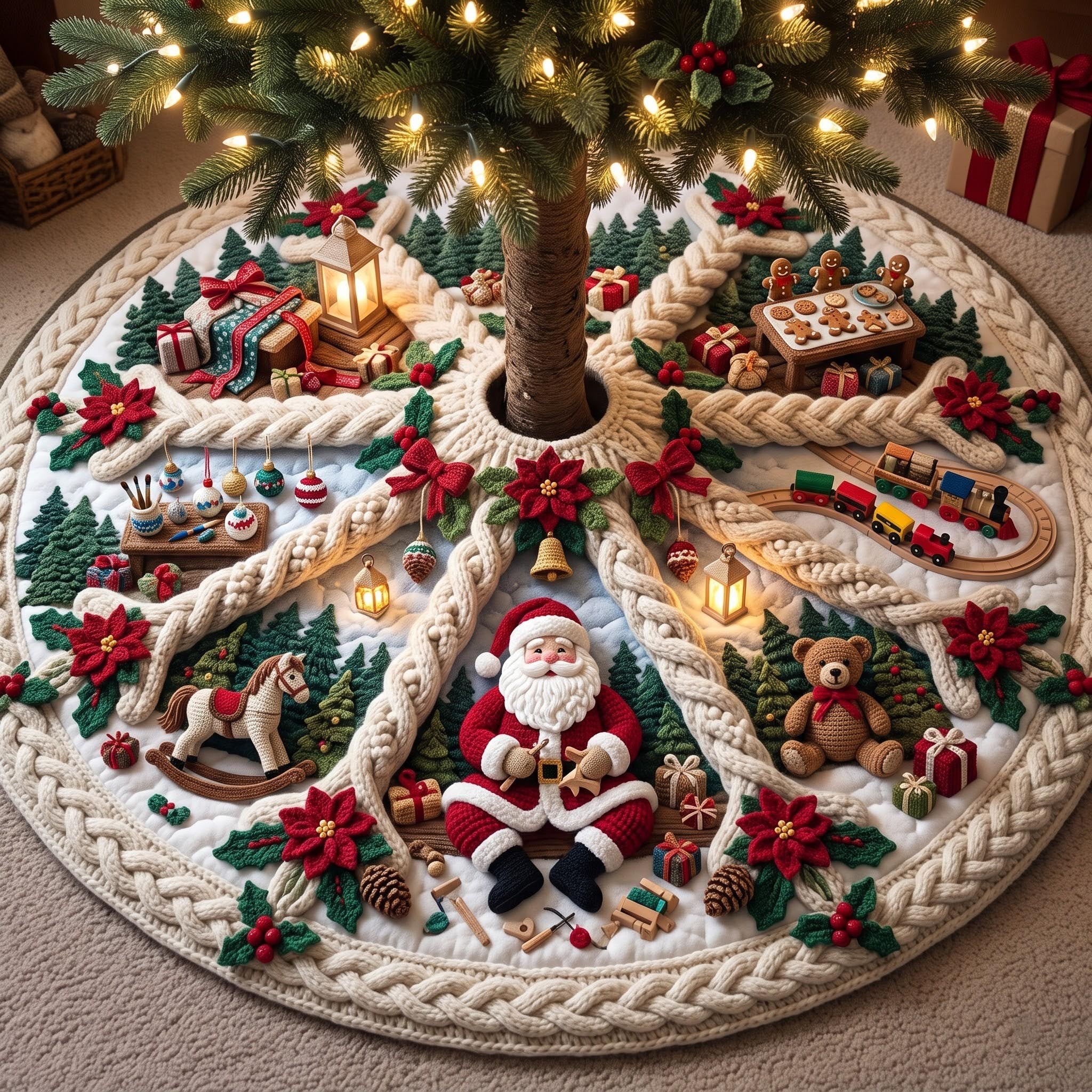 Village Spiral Christmas Tree Skirt