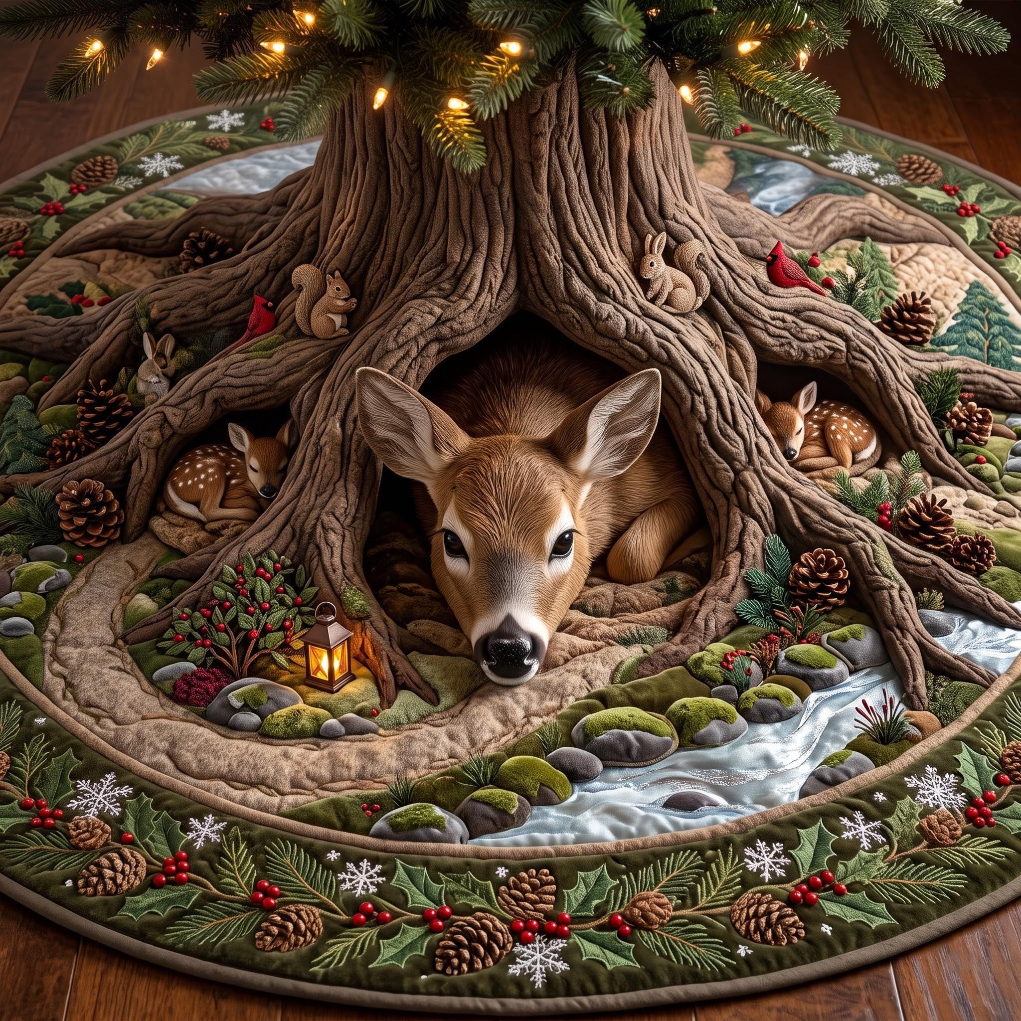 Forest Burrow Christmas Tree Skirt
