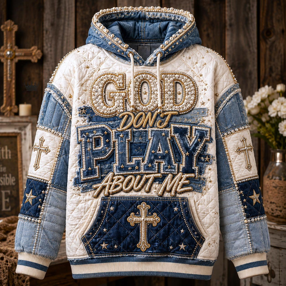 God First hoodie, all-over print