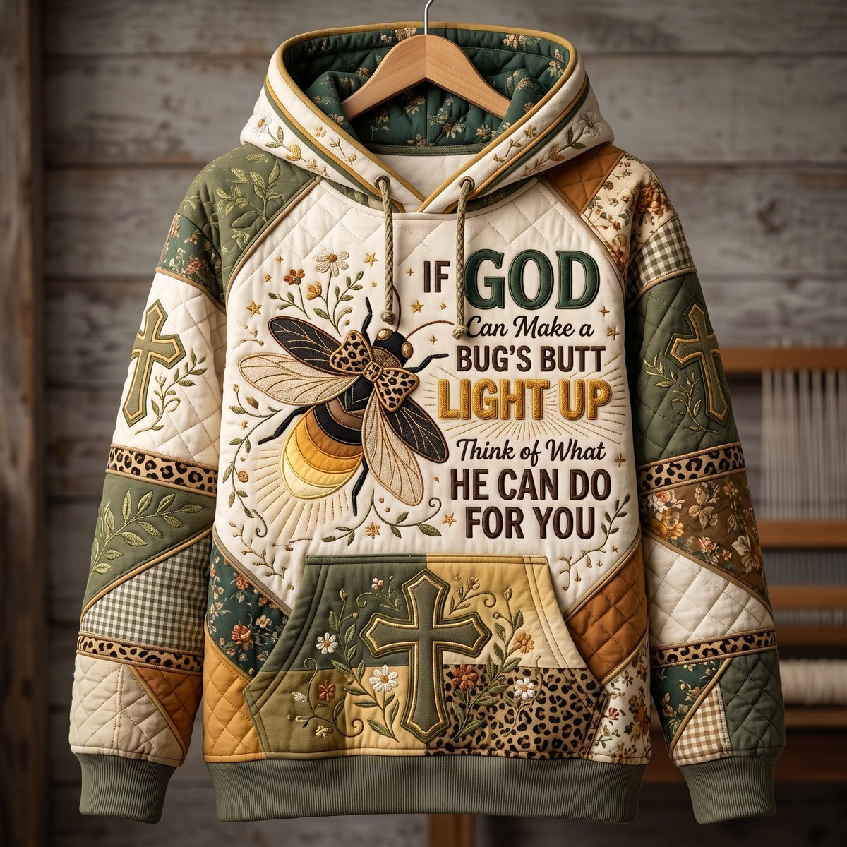 Bee Faith hoodie, all-over print