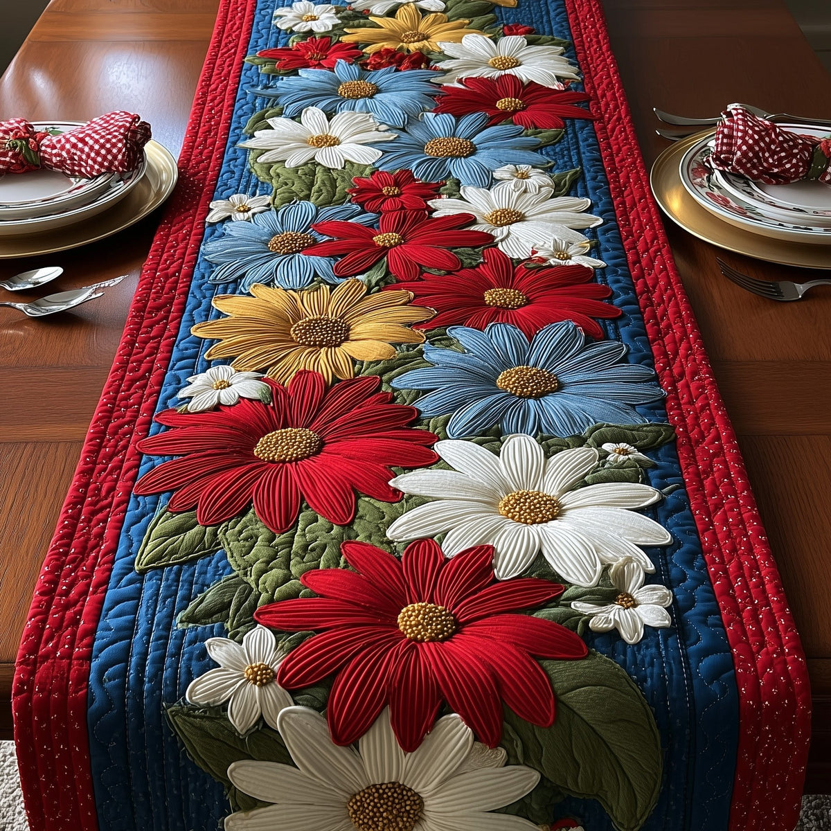 Colorful Daisy Table Runner