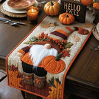 Gnome with Autumn Wreath Hat Table Runner