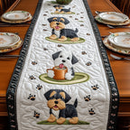 Terrier with a Green Bowl Table Runner