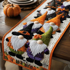 Gnomes in Pointed Witch Hats Table Runner