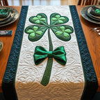 Shamrock with a Green Bow Table Runner