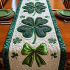 Shamrocks with a Ribbon Bow Table Runner